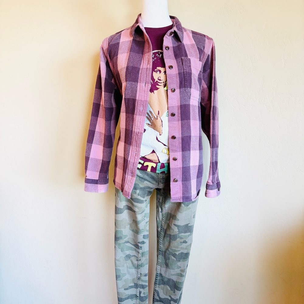 L.L. Bean Pink & Purple Plaid Flannel - Picture 11 of 12